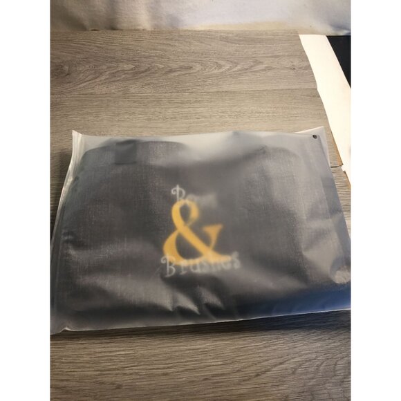 Thirty-One Bows & Brushes Grey Canvas Tote Bag Yellow & White Embroidery Pockets - Picture 11 of 11